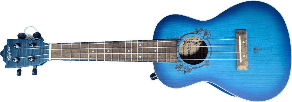 Ukelele Concert 24” Tropical Natural con Diseño Floral