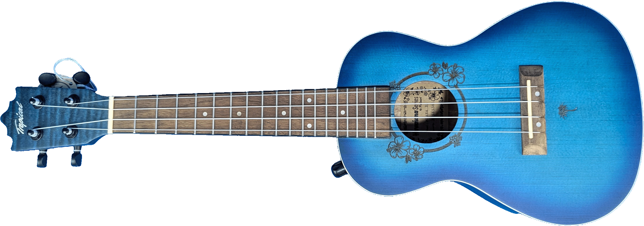 Ukelele Concert 24” Tropical Natural con Diseño Floral