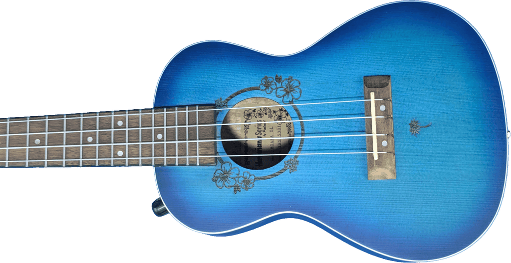 Ukelele Concert 24” Tropical Natural con Diseño Floral