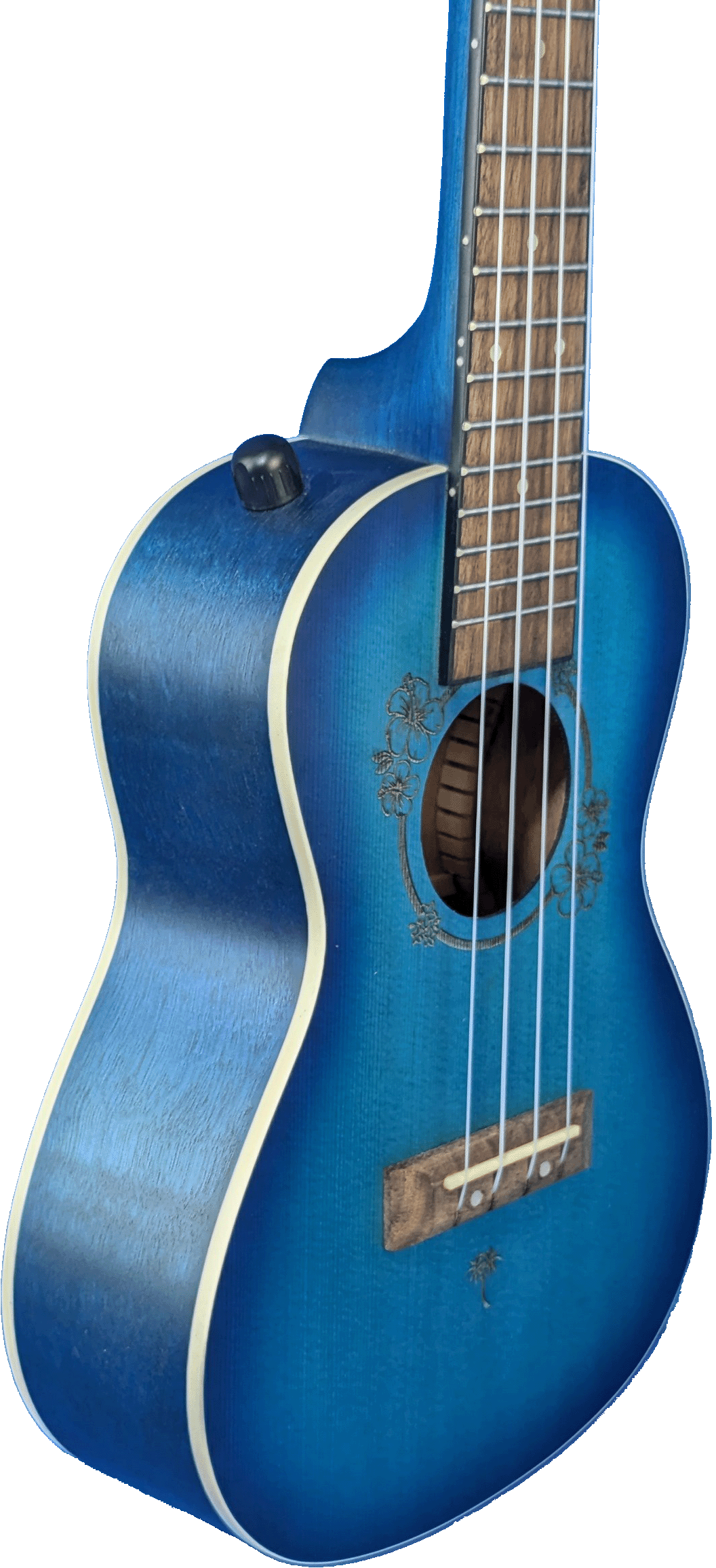 Ukelele Concert 24” Tropical Natural con Diseño Floral