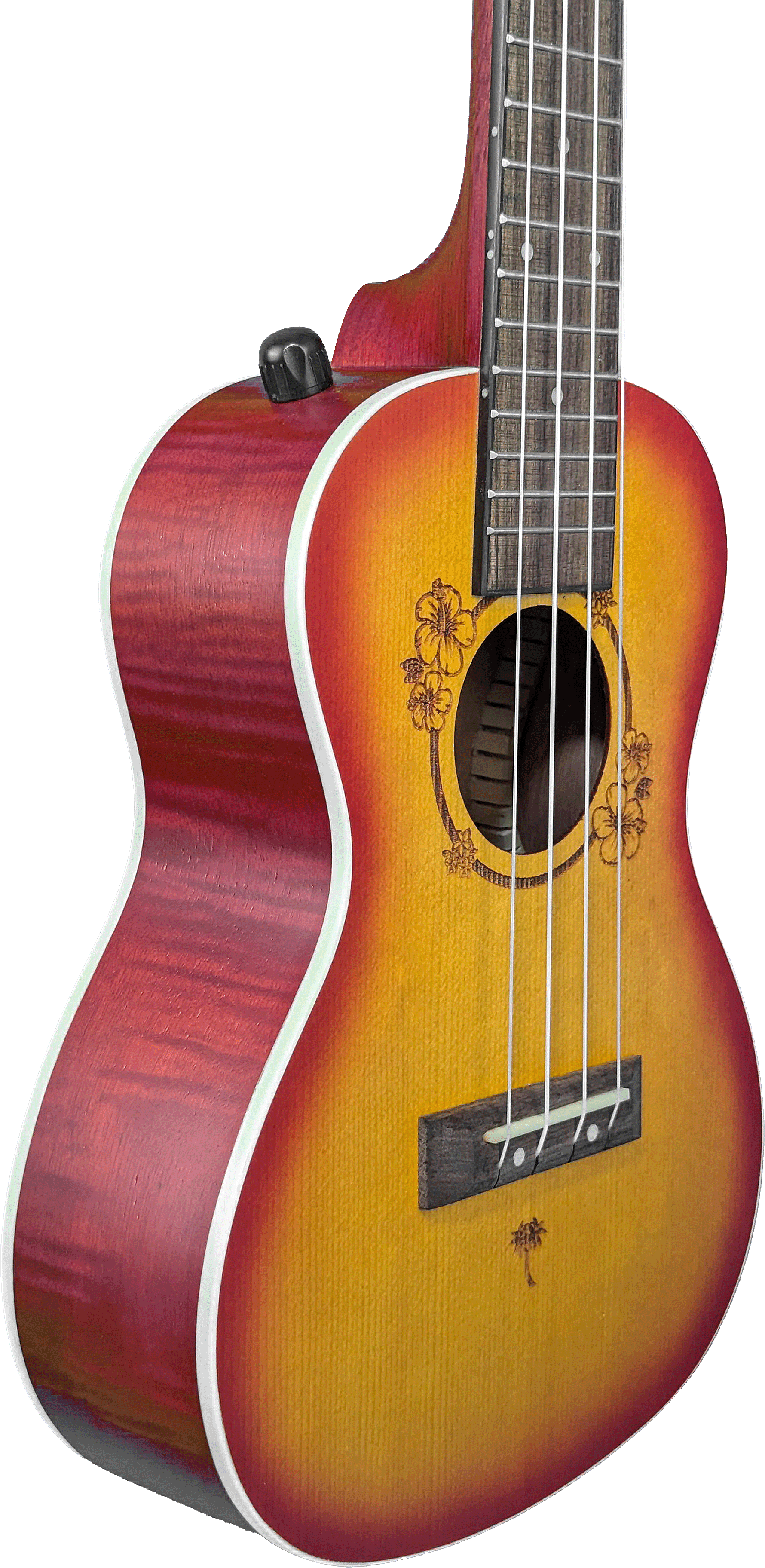 Ukelele Concert 24” Tropical Natural con Diseño Floral