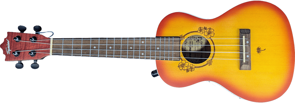 Ukelele Concert 24” Tropical Natural con Diseño Floral