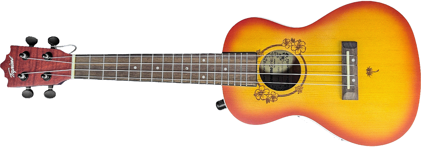 Ukelele Concert 24” Tropical Natural con Diseño Floral