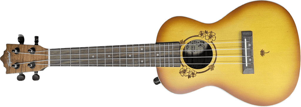 Ukelele Concert 24” Tropical Natural con Diseño Floral