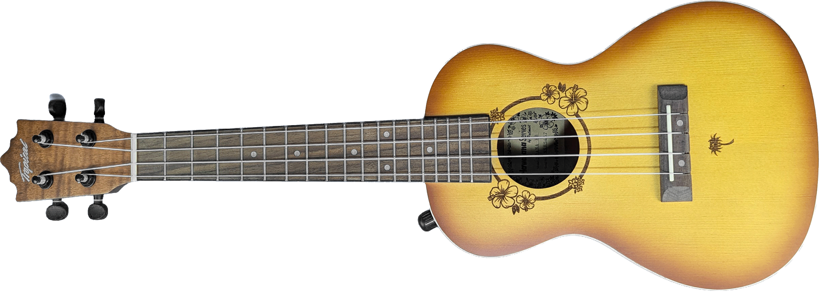 Ukelele Concert 24” Tropical Natural con Diseño Floral