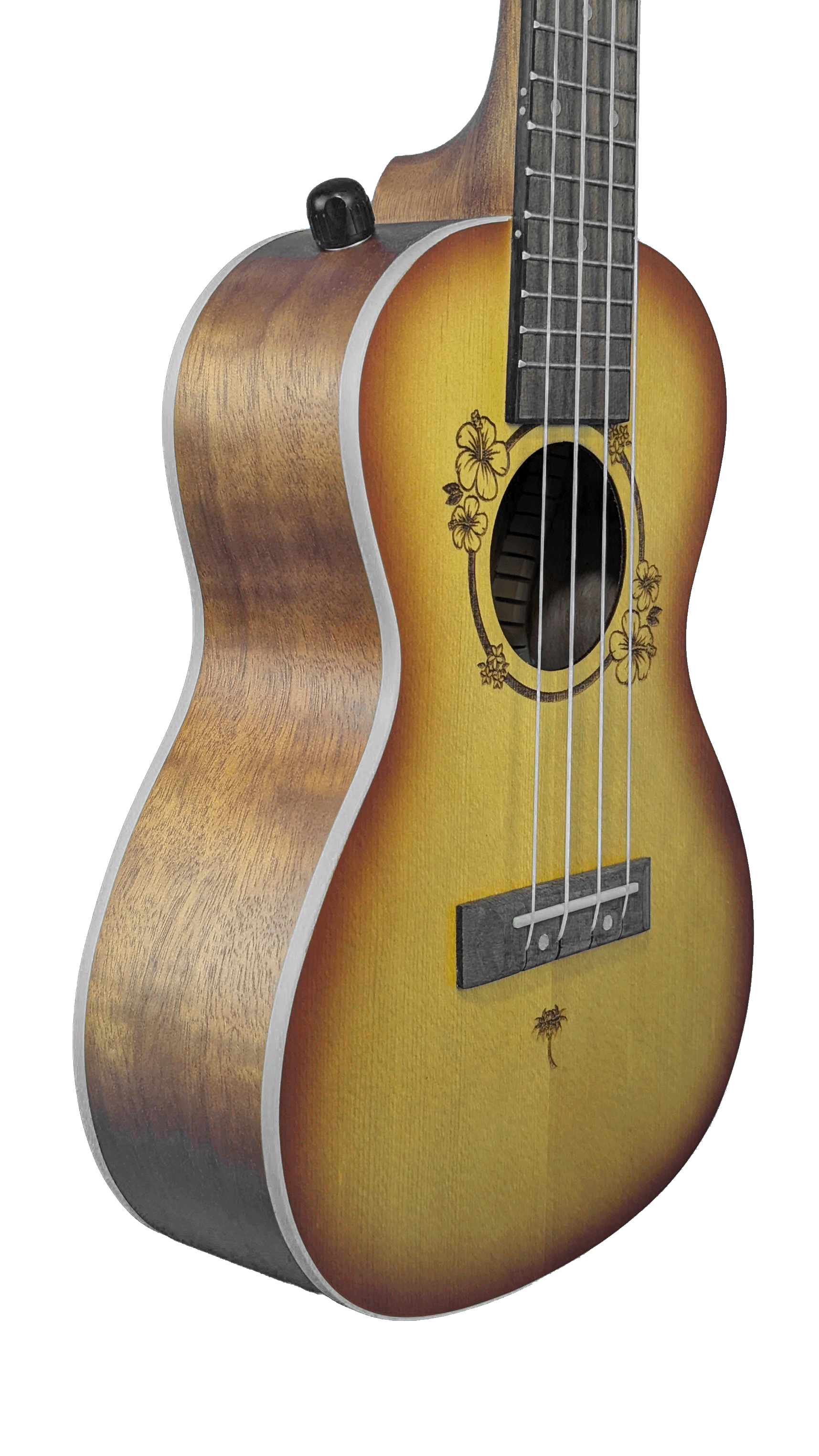 Ukelele Concert 24” Tropical Natural con Diseño Floral