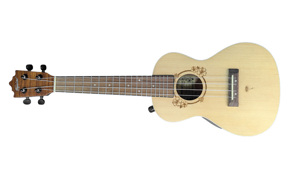 Ukelele Concert 24” Tropical Natural con Diseño Floral