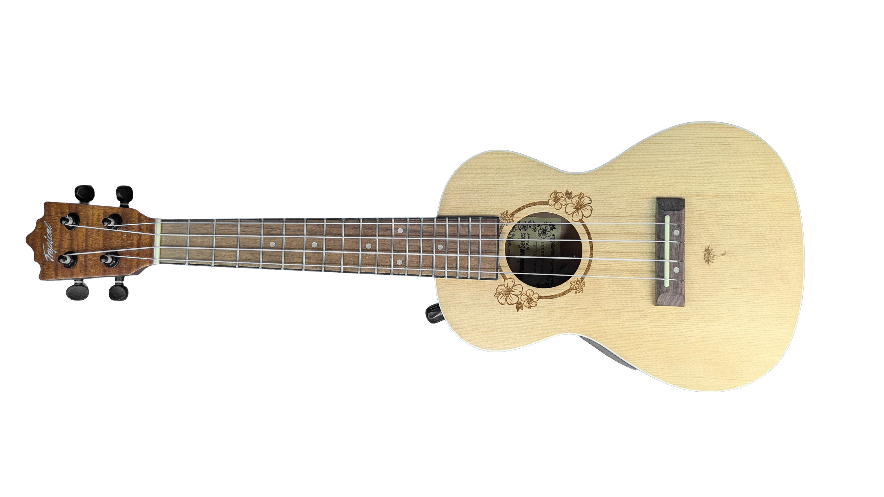 Ukelele Concert 24” Tropical Natural con Diseño Floral