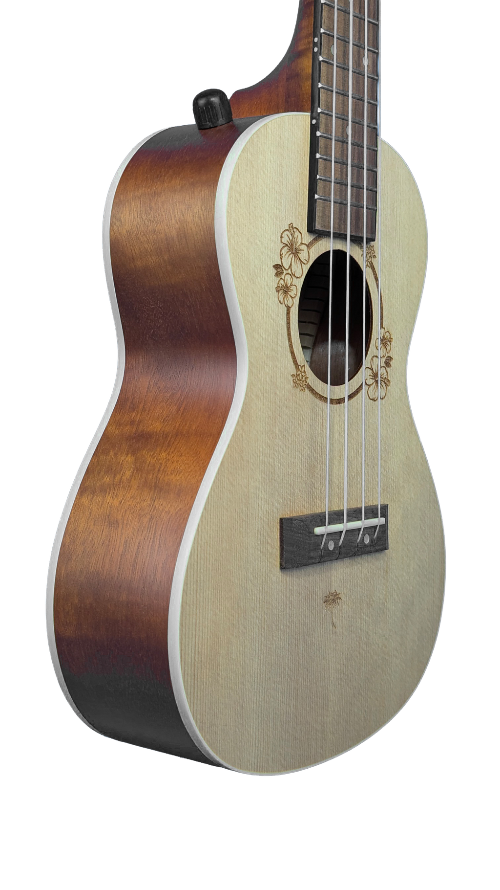 Ukelele Concert 24” Tropical Natural con Diseño Floral
