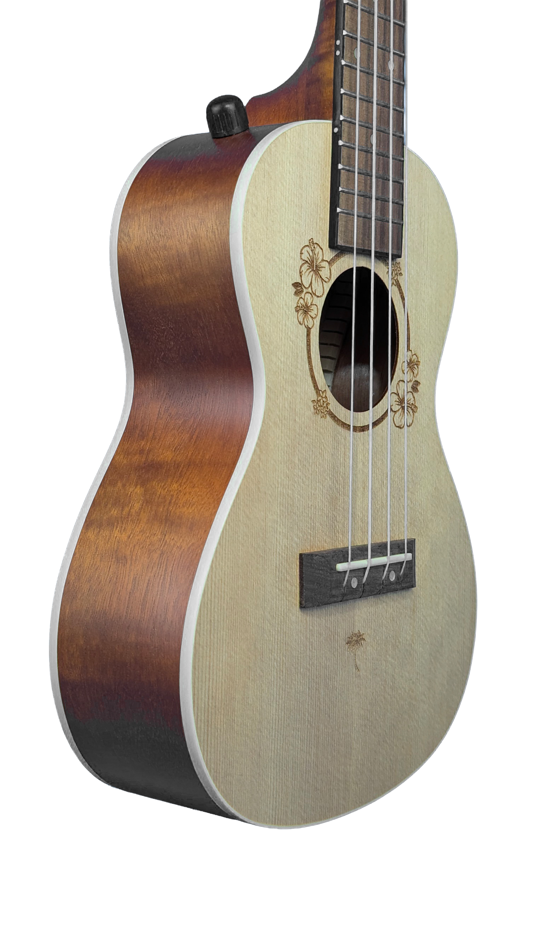 Ukelele Concert 24” Tropical Natural con Diseño Floral